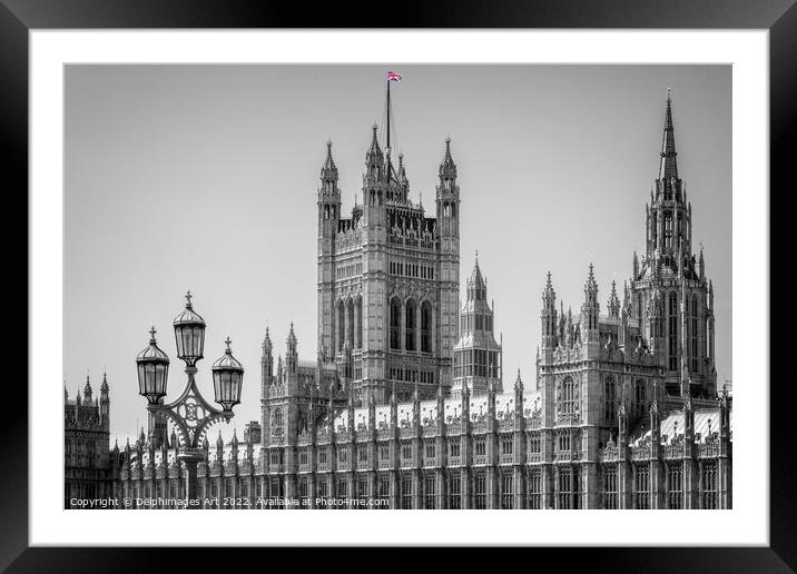 London, The Houses of Parliament Framed Mounted Print by Delphimages Art