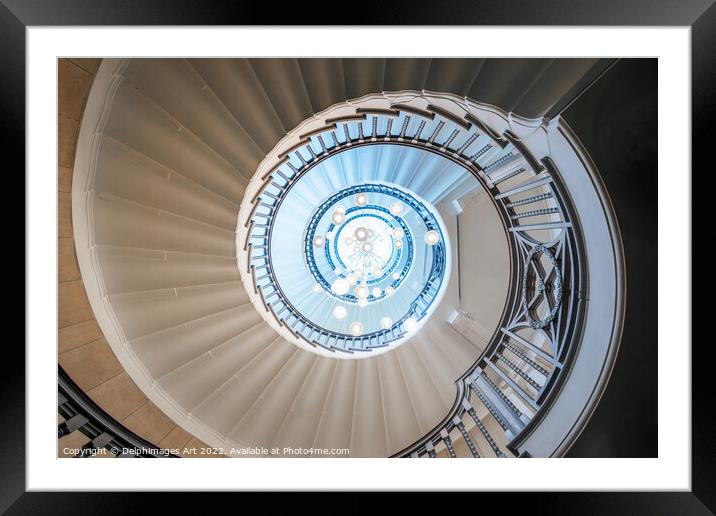 Spiral staircase. Cecil Brewer stairs in London Framed Mounted Print by Delphimages Art