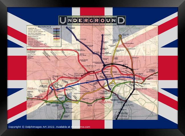 London Underground map Framed Print by Delphimages Art