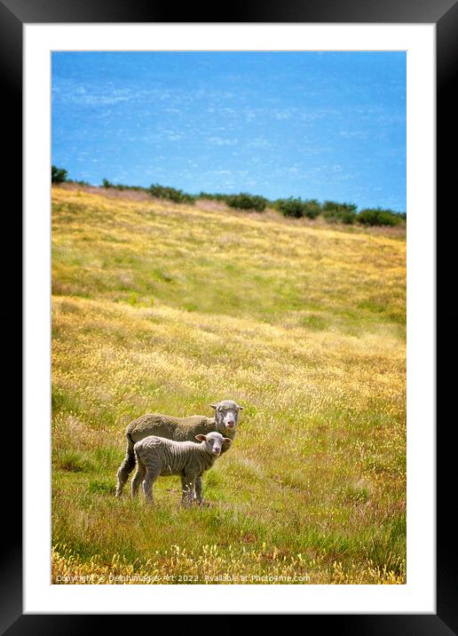 New Zealand, sheep and lamb Framed Mounted Print by Delphimages Art
