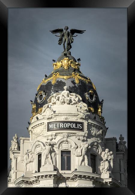 Madrid architecture landmark, Metropolis building Framed Print by Delphimages Art