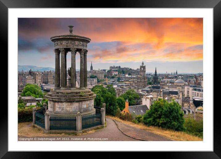 Edinburgh, Scotland at sunset Framed Mounted Print by Delphimages Art