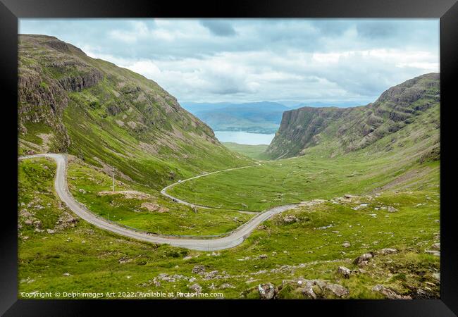 Bealach na Ba scenic road, Highlands, Scotland Framed Print by Delphimages Art