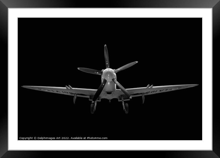 WW2 british RAF supermarine Spitfire fighter aircr Framed Mounted Print by Delphimages Art