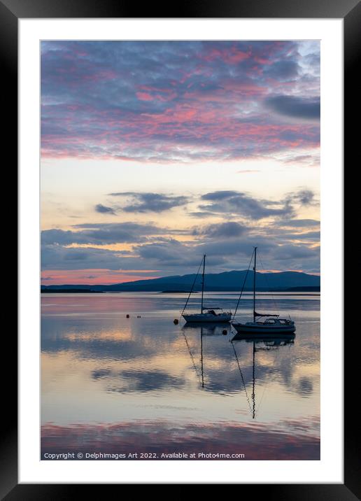 Loch Etive, dramatic sunset in Scotland Framed Mounted Print by Delphimages Art