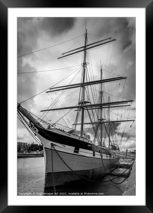 Three-masted ship "Glenlee" in Glasgow Framed Mounted Print by Delphimages Art