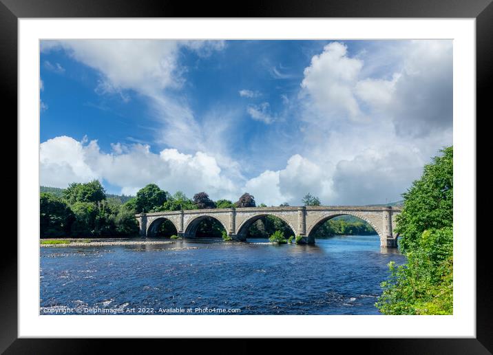 Dunkeld bridge over river Tay, Scotland Framed Mounted Print by Delphimages Art