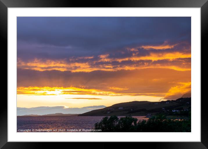 Sunset in Ullapool, Highlands, Scotland Framed Mounted Print by Delphimages Art