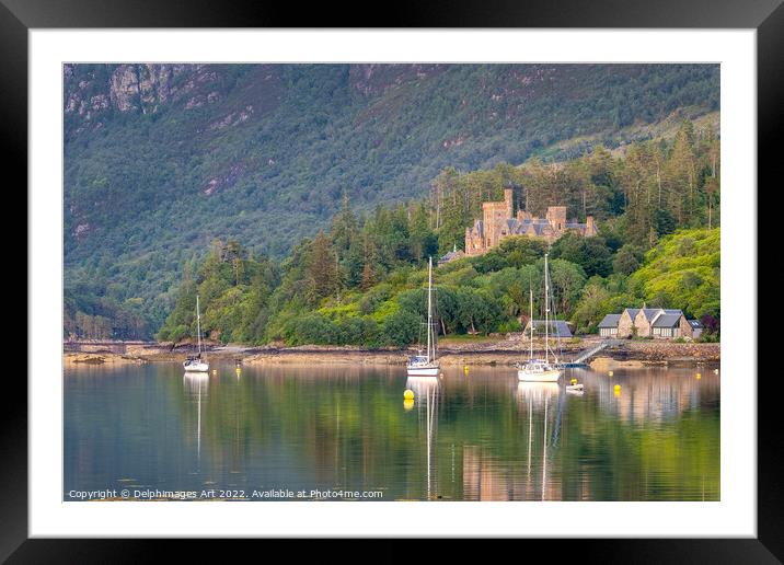 Duncraig castle and Loch Carron, Scotland Framed Mounted Print by Delphimages Art