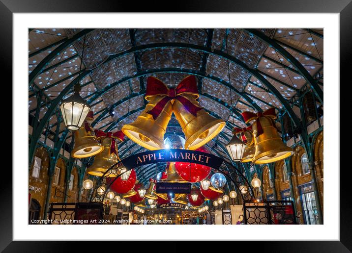 Christmas Jingle Bells in Covent Garden market, London Framed Mounted Print by Delphimages Art