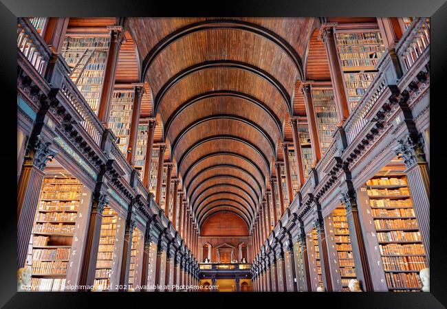 Trinity college library in Dublin, Ireland Framed Print by Delphimages Art