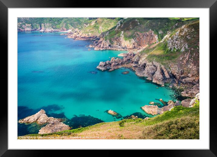 Icart point panorama in Guernsey, Channel Islands Framed Mounted Print by Delphimages Art