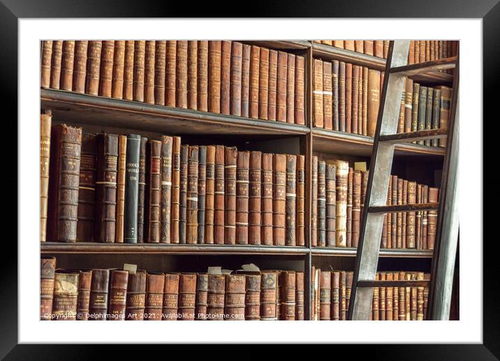 Books in Trinity College library, Dublin Framed Mounted Print by Delphimages Art