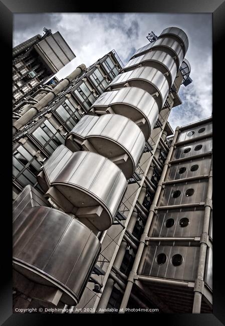 Lloyds building in London, modern architecture Framed Print by Delphimages Art