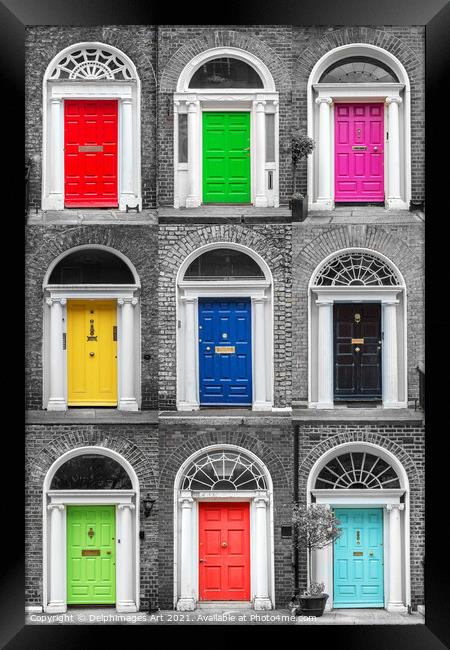 Dublin, Ireland. Collection of georgian doors Framed Print by Delphimages Art