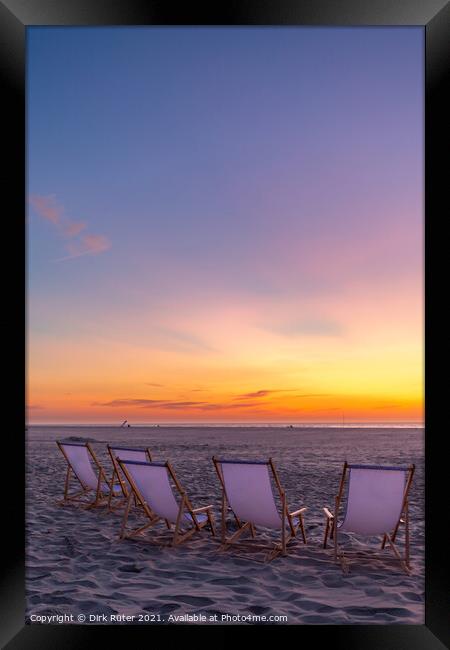 Beach and Sunset Framed Print by Dirk Rüter