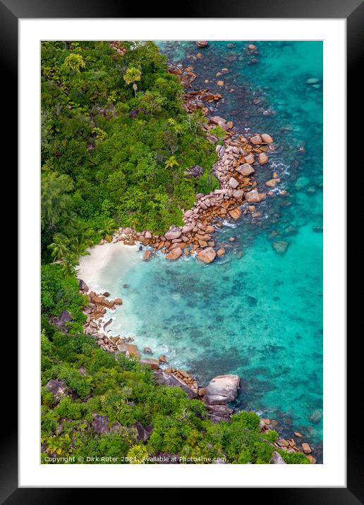 Secluded Beach, Praslin Framed Mounted Print by Dirk Rüter