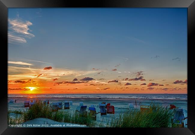 Sunset on Juist Framed Print by Dirk Rüter