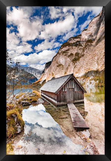 Boat house at the Obersee Framed Print by Dirk Rüter