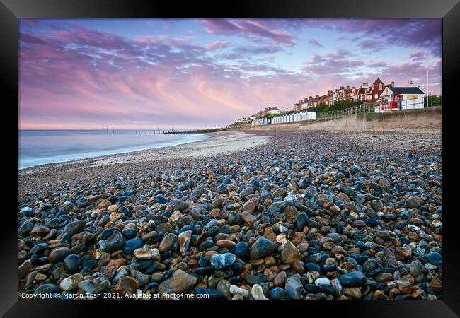 Pebble Beach. Southwold, Suffolk Framed Print by Martin Tosh