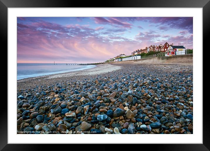 Pebble Beach. Southwold, Suffolk Framed Mounted Print by Martin Tosh