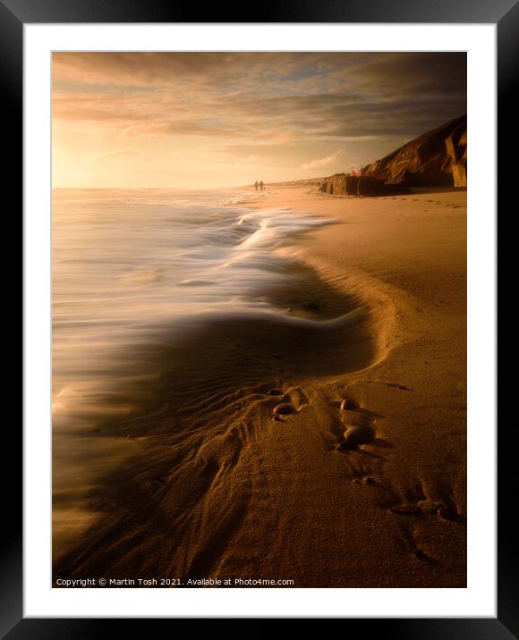 Beach Walk Framed Mounted Print by Martin Tosh