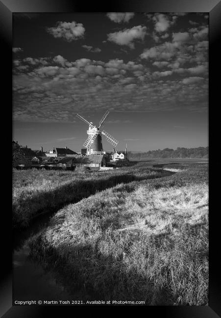 Cley Mill Mono Framed Print by Martin Tosh