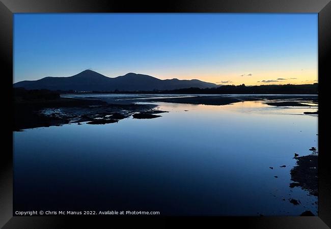 Majestic Sunset Over the Mourne Mountains Framed Print by Chris Mc Manus