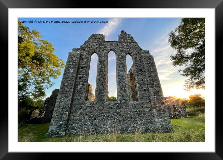 Majestic Ruins of Inch Abbey Framed Mounted Print by Chris Mc Manus