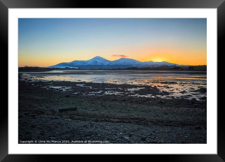 Beauty of Snowy Mourne Mountains Framed Mounted Print by Chris Mc Manus
