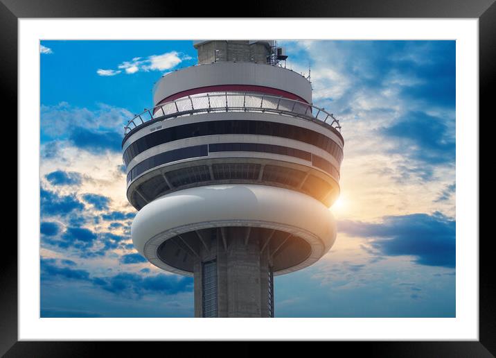 Toronto, famous CN Tower overlooking Ontario Lake  Framed Mounted Print by Elijah Lovkoff