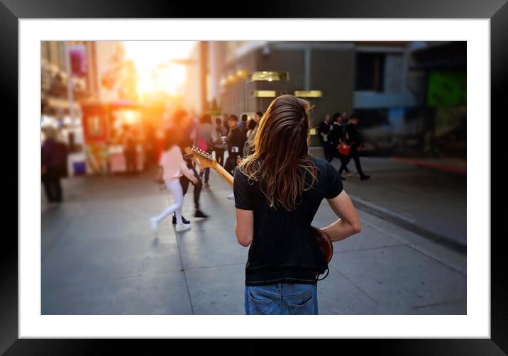 Toronto, Street musician entertaining the crowd Framed Mounted Print by Elijah Lovkoff