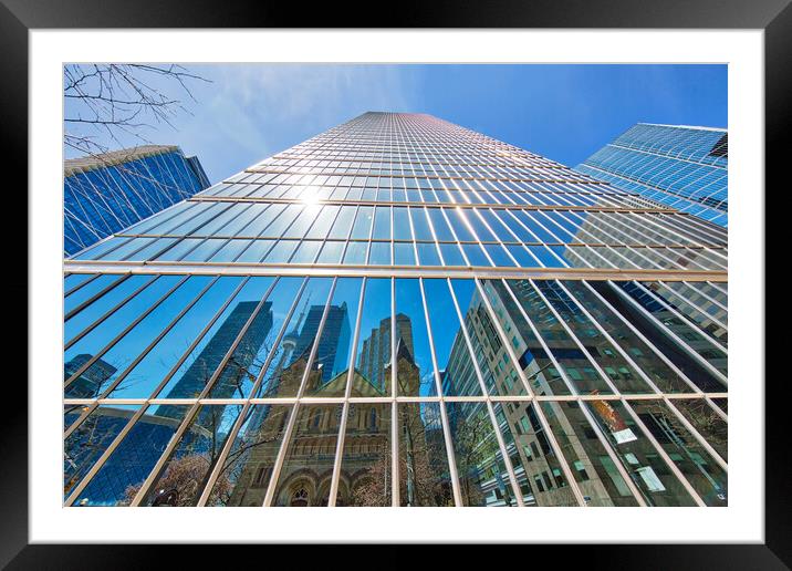 Scenic financial district skyline Framed Mounted Print by Elijah Lovkoff