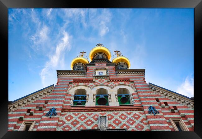 Russian Orthodox Alexander Nevskij (Nevsky) church located in hi Framed Print by Elijah Lovkoff