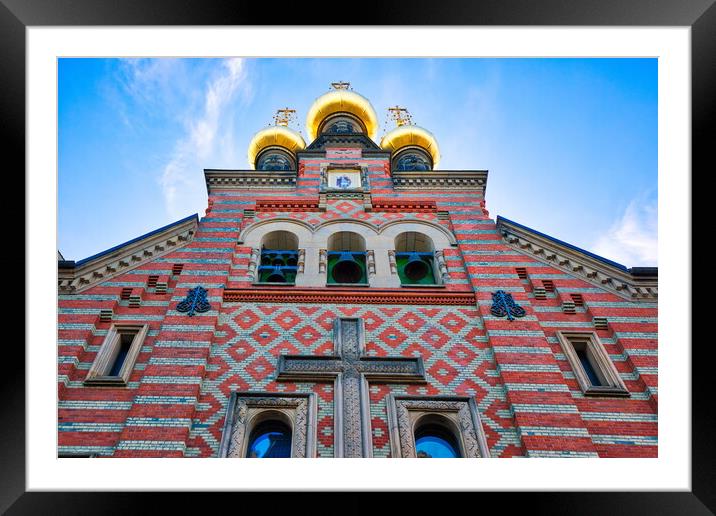 Russian Orthodox Alexander Nevskij (Nevsky) church located in hi Framed Mounted Print by Elijah Lovkoff