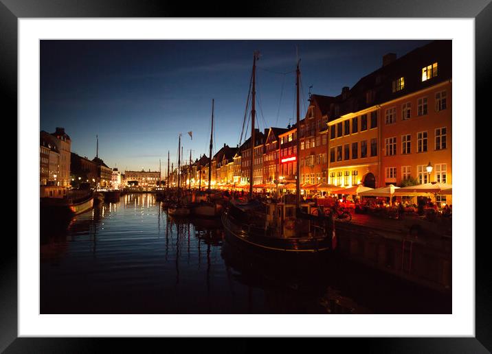 Copenhagen, Denmark, Famous Nyhavn (New Harbour)  Framed Mounted Print by Elijah Lovkoff