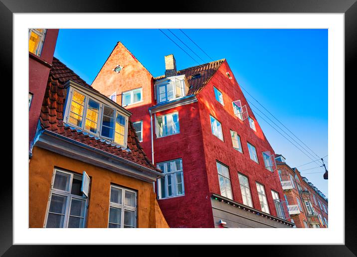 Copenhagen, scenic historic old city streets Framed Mounted Print by Elijah Lovkoff