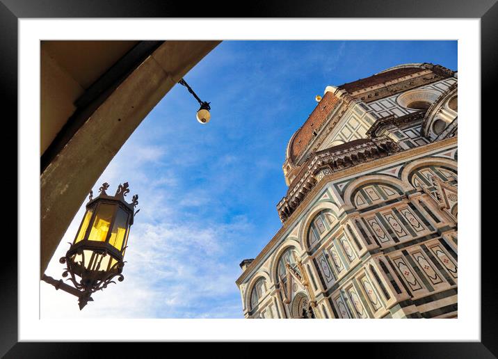 Landmark Duomo Cathedral in Florence Framed Mounted Print by Elijah Lovkoff