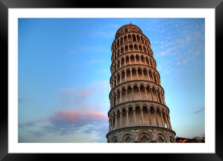 Scenic view of leaning tower of Pisa, Italy Framed Mounted Print by Elijah Lovkoff