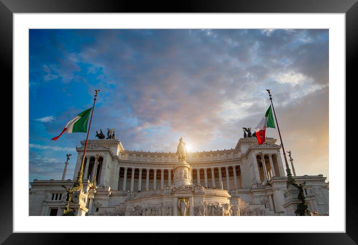 Rome, Scenic Altare della Patria. Vittorio Emanuele II Monument Framed Mounted Print by Elijah Lovkoff