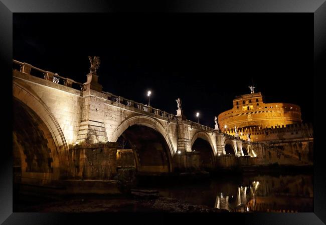 Famous Rome bridges near Vatican City Framed Print by Elijah Lovkoff