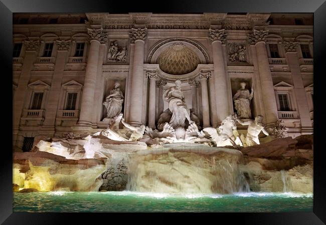 Rome, Famous Trevi Fountain (Fontana Di Trevi) Framed Print by Elijah Lovkoff