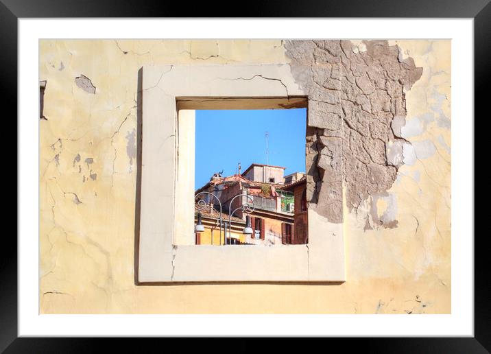Rome streets in historic part of town Framed Mounted Print by Elijah Lovkoff