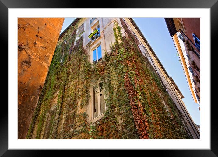 Beautiful Rome streets in historic city center near Vatican Framed Mounted Print by Elijah Lovkoff