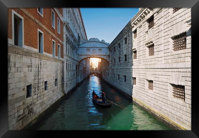 Venice, Landmark Bridge of Sighs Framed Print by Elijah Lovkoff