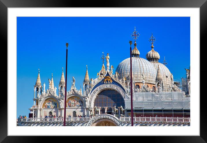Venice, Italy, Landmark Saint Marks Basilica  Framed Mounted Print by Elijah Lovkoff