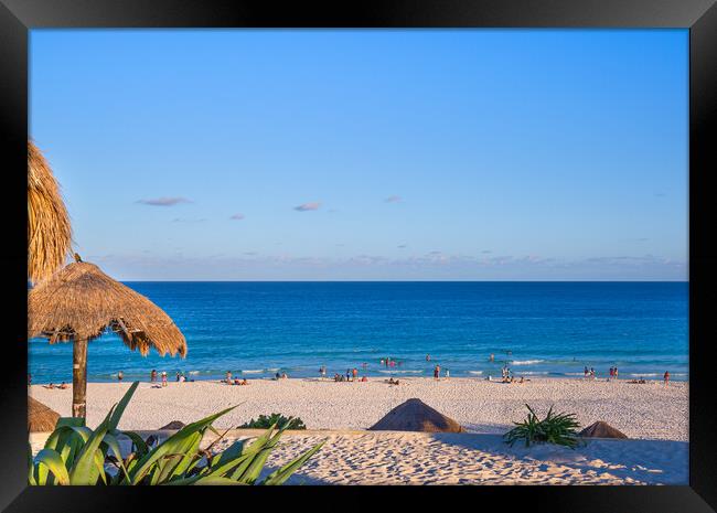 Playa Delfines (Dolphin Beach) nicknamed El Mirador (The Lookout) Framed Print by Elijah Lovkoff