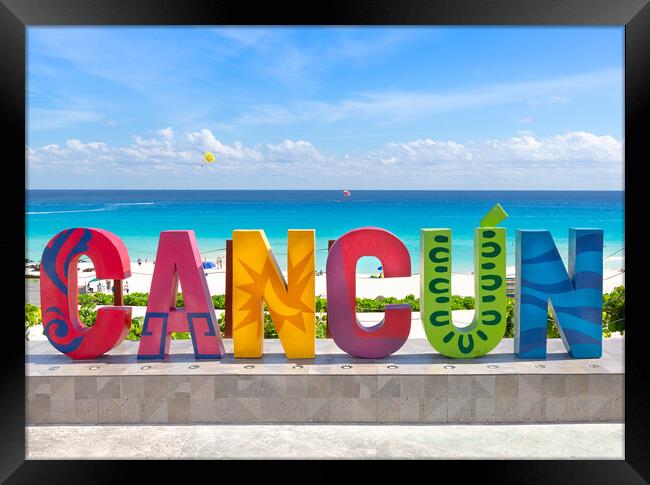 Cancun, Playa Delfines (Dolphin Beach)  Framed Print by Elijah Lovkoff