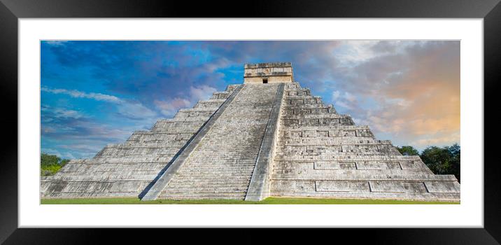 Chichen Itza, one of the largest Maya cities, a large pre-Columbian city built by the Maya people. The archaeological site is located in Yucatan State, Mexico Framed Mounted Print by Elijah Lovkoff