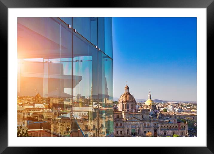 Landmark Guadalajara Central Cathedral  Framed Mounted Print by Elijah Lovkoff